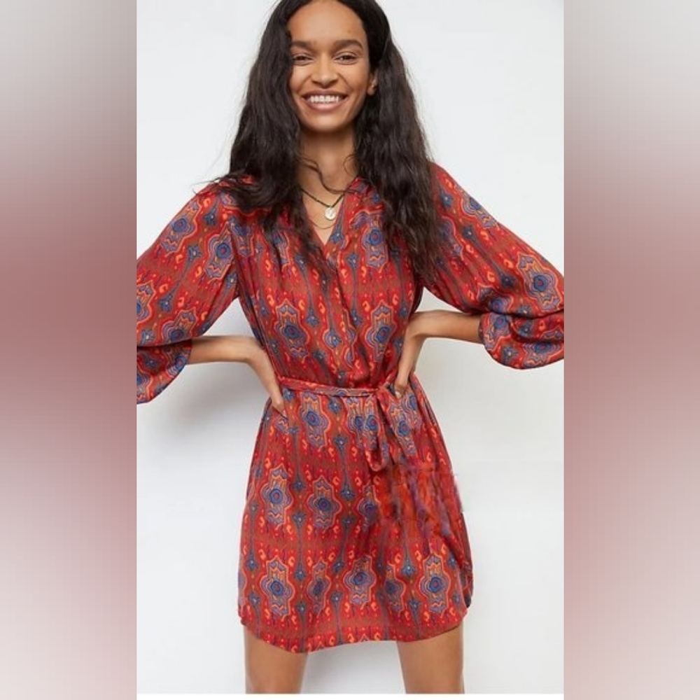Anthropologie TINY Rosemary Tunic Dress Red Motif